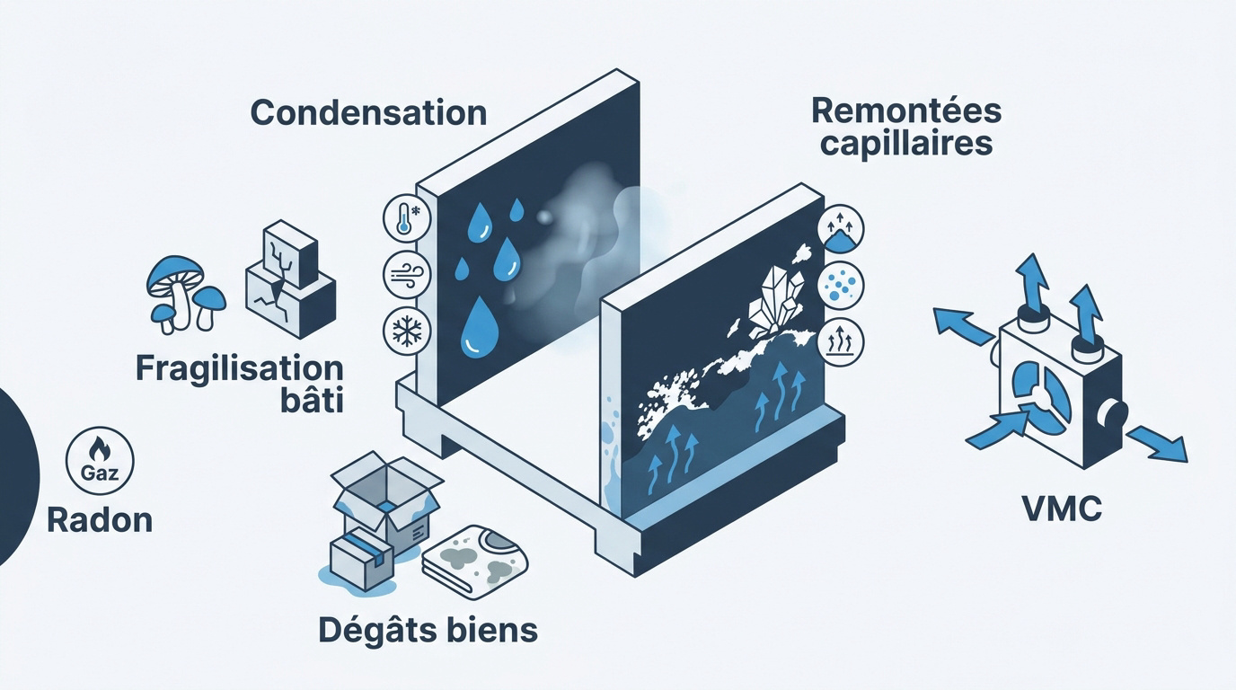 Diagnostic des problèmes d'humidité et de salpêtre dans une cave enterrée
