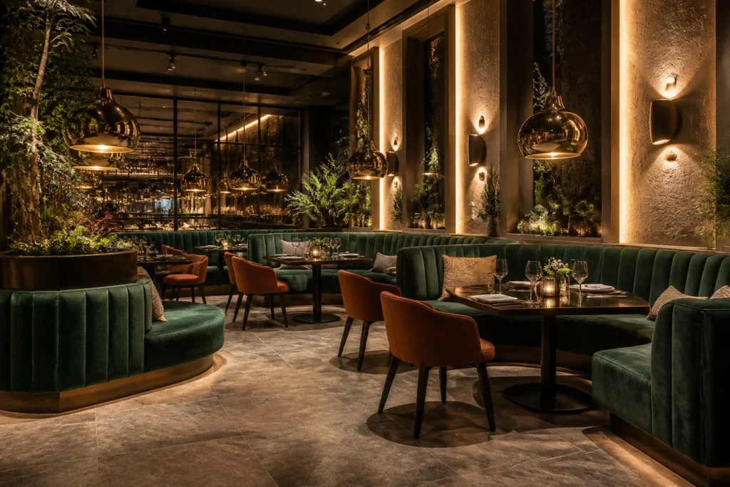 Restaurant chic et moderne ambiance feutree