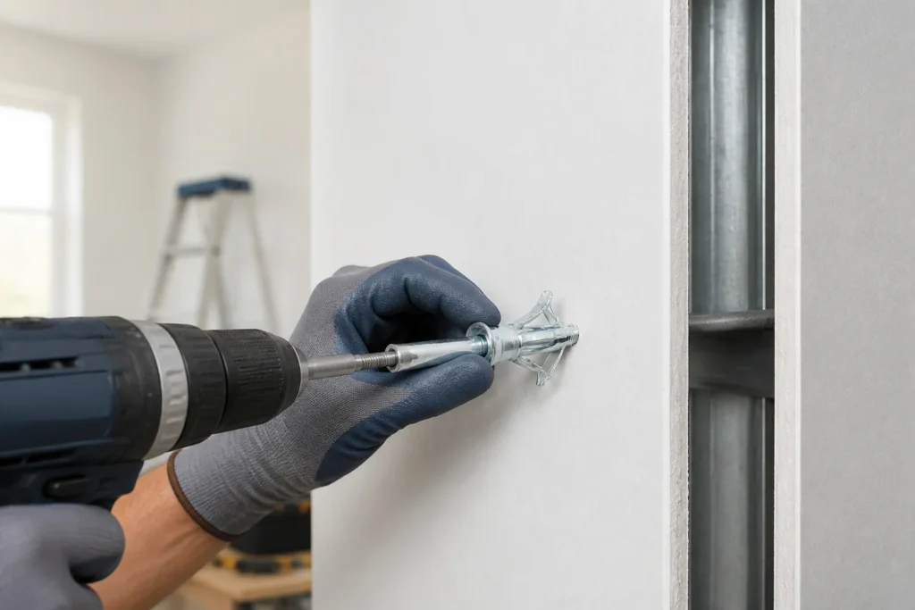 Installation dun cheville molly dans un mur