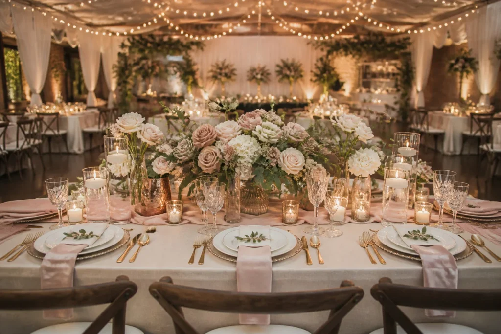Table de mariage elegante et romantique