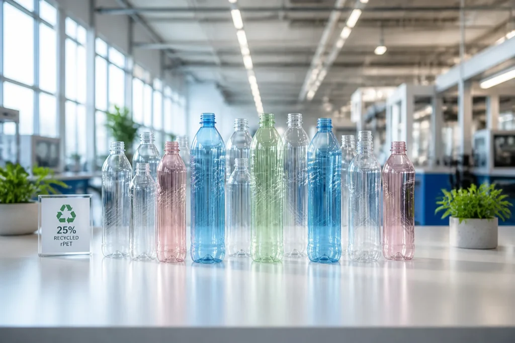 Bouteilles rpet colorees pour un avenir durable