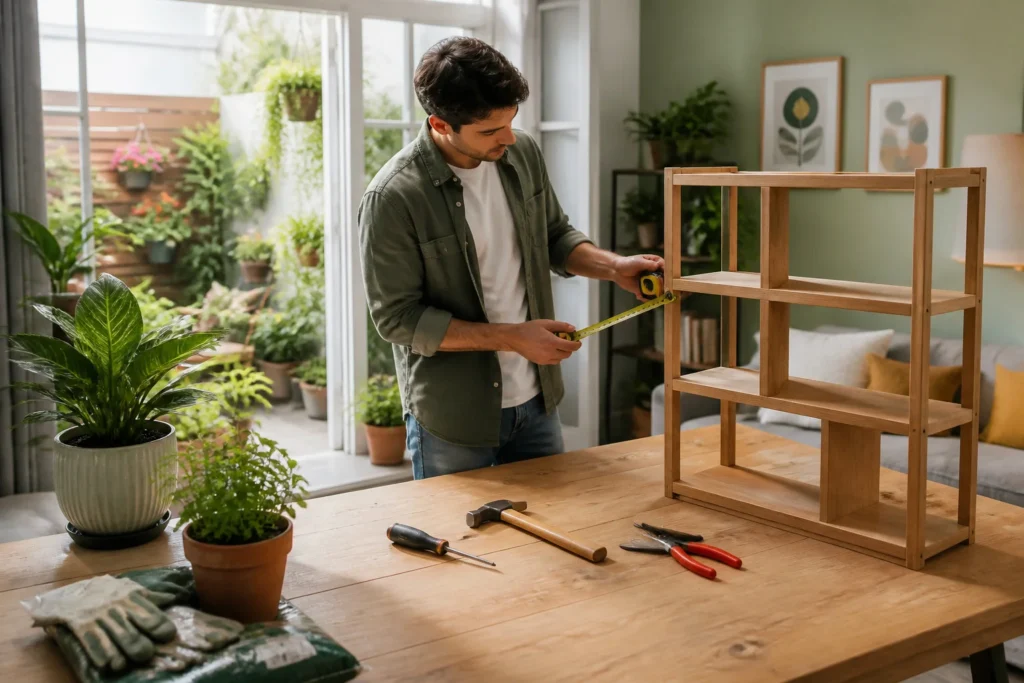 Bricolage et jardinage dans un interieur moderne