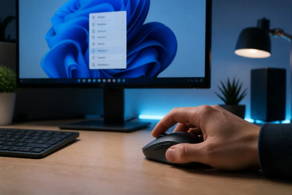 Main dun utilisateur interagissant avec une souris