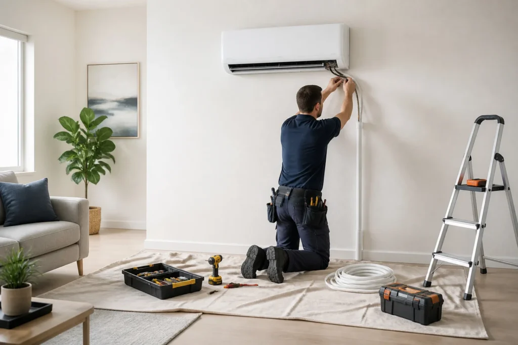 Installation professionnelle dune clim moderne